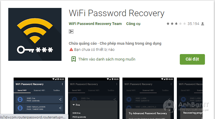 Wifi Password Recovery dành cho Android