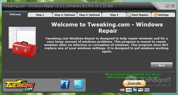 Phần mềm Windows Repair