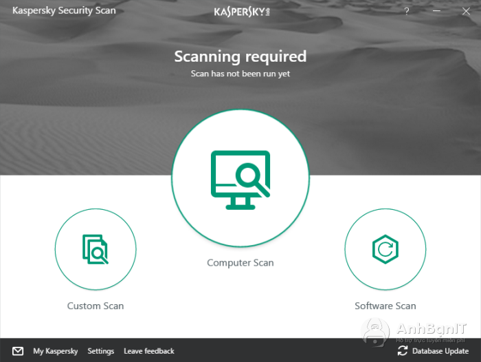 Giao diện trang web Kaspersky Online Scanner